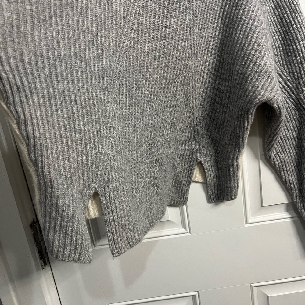RAG & BONE
Pierce Colorblock Rib Cashmere Boxy Fit Knit Half Zip Sweater Gray XS - Picture 13 of 13
